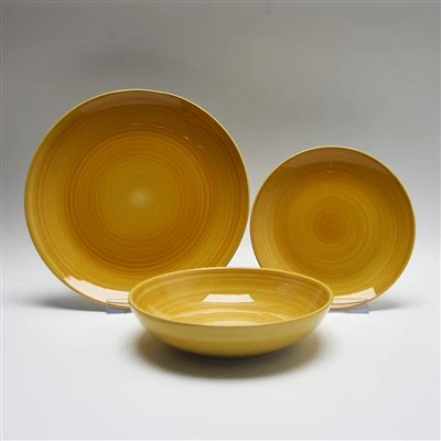 18 dona tekis rangli qo'lda ishlaydigan stoneware Dholwareware